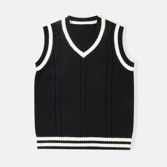 JIAYUE Kids Sweater Sleeveless V Neck Cable Knit Vest For Boys and Girls 1 To 8 Years Old Casual Wear