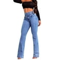 thumbnail image 2 of Jeans for Women 2025 Y2K High Waisted Stretch Slim Fit Flare Bootcut Jean Pants Womens Jeans Trousers, 2 of 7