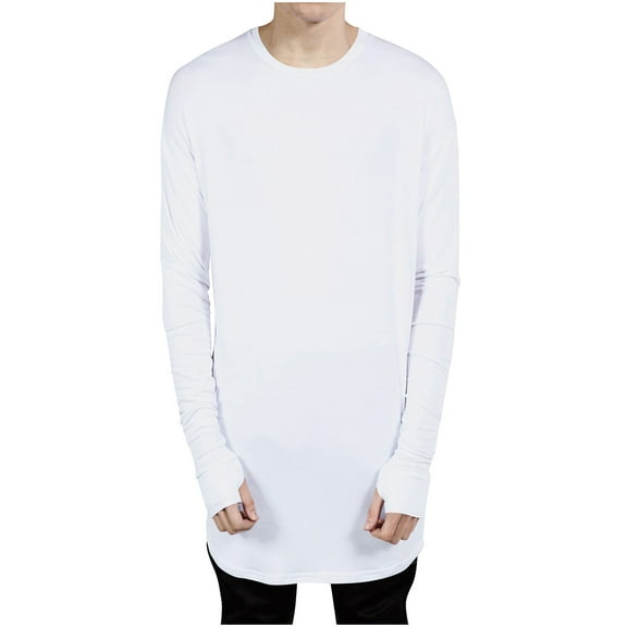 Posijego Men's Long Sleeve Shirts with Thumbholes Outdoor Hiking Tee Athletic Running Tops for Men