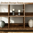 thumbnail image 3 of TROPOW 8 Cube Storage Organizer, 3 Tier Metal Horizontal Bookcase, 62 Inch Console, Industrial Storage for Entryway, Long Low Bookshelf for Living Room - Retro Brown, 3 of 8
