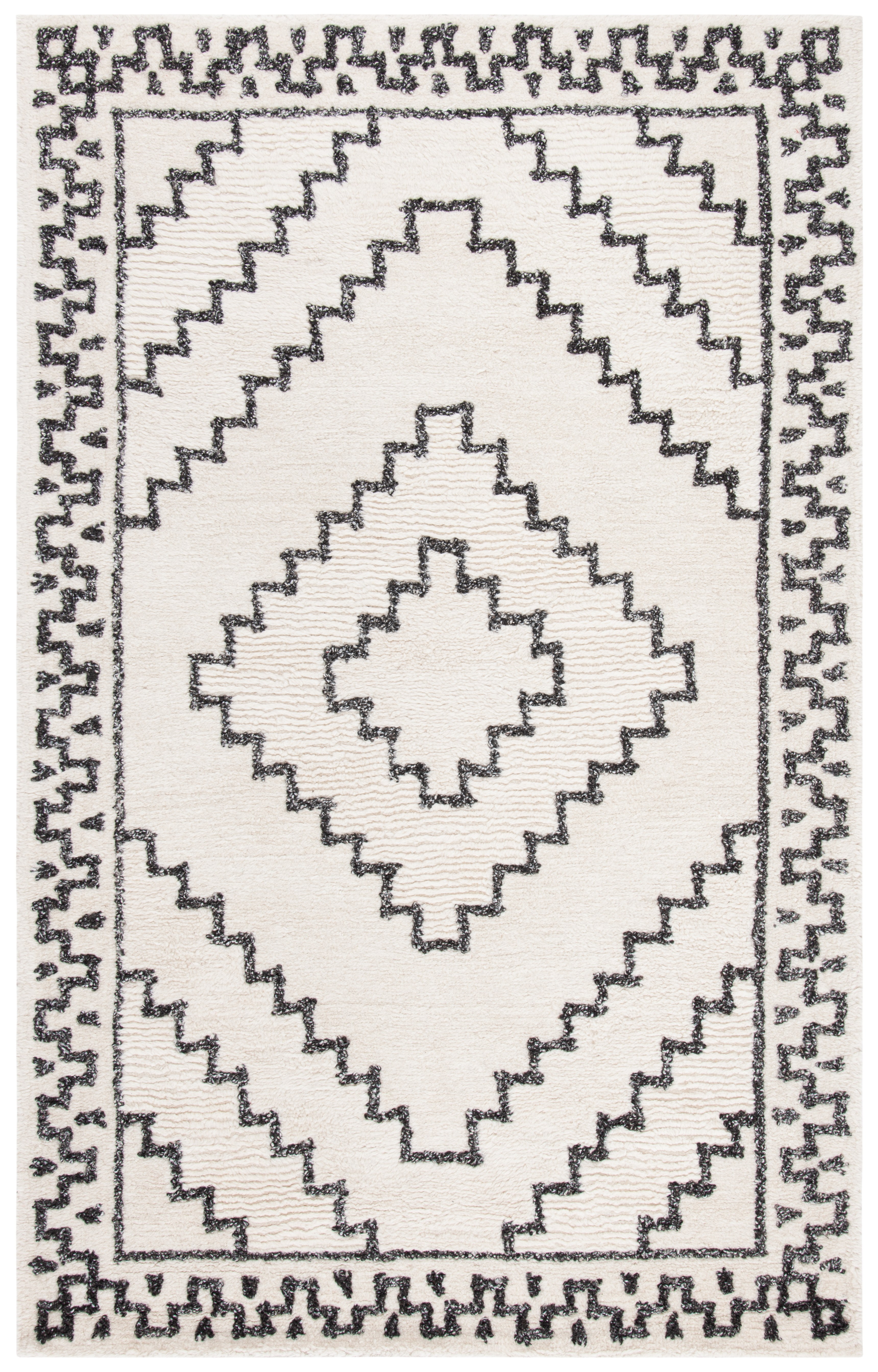 SAFAVIEH Casablanca Lidija Geometric Area Rug, Ivory/Black, 6' x 9'