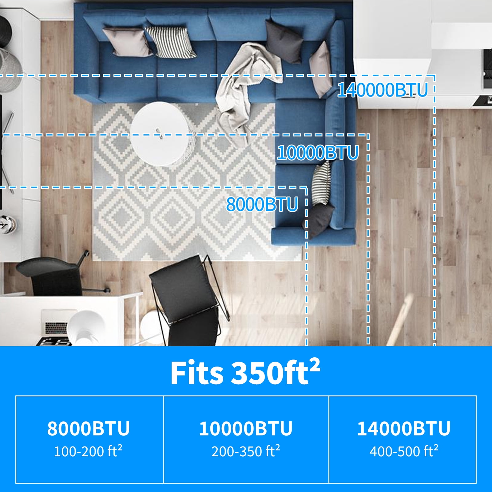 Ktaxon WiFi Enabled 7100BTU (10000BTU ASHRAE) Portable Air Conditioner & Dehumidifier Function With Remote Control & Window Kit