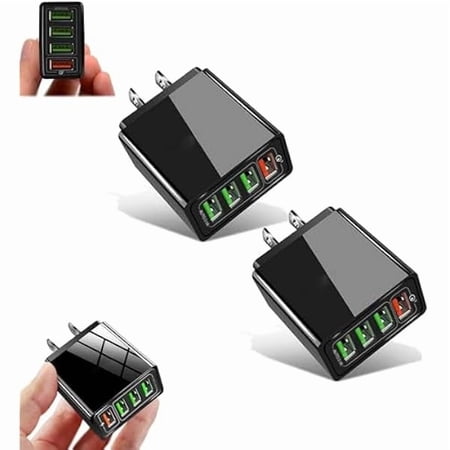 Hyper Charge Pro, Hypercharge Pro, Hyper Charge Pro Charger phone, 4-Port Quick Charge 3.0 Hub with Smart Power Detection, Temp Control&Fast Charging–Compatible with All Phones & Devices (black*2)