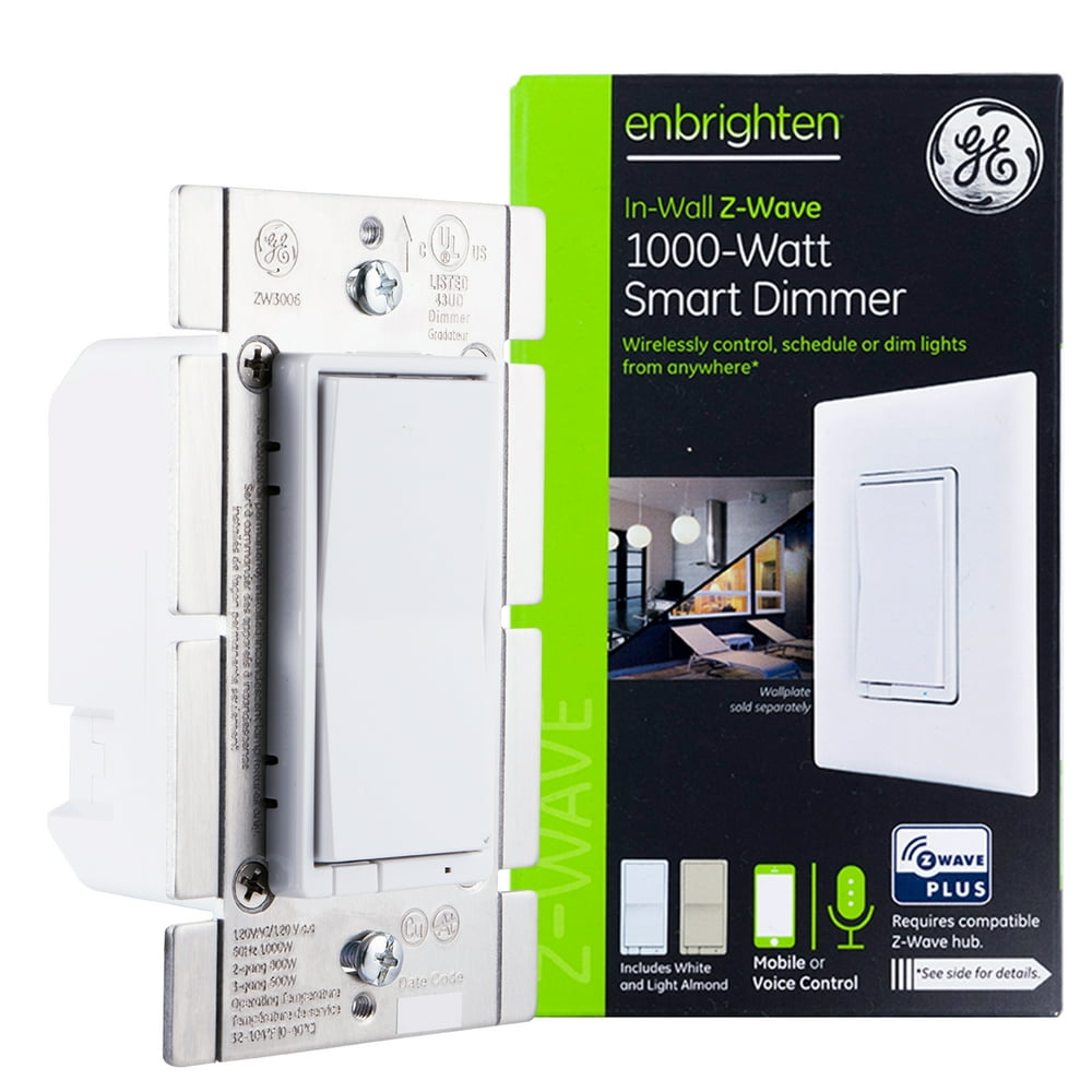 GE Enbrighten ZWave Plus Smart Dimmer, No Neutral Wire Needed