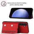 thumbnail image 2 of Mantto for Samsung Galaxy S23 FE Wallet Case, Double Magnetic Clasp Back Flip Kickstand with RFID Blocking Credit Card Holder Folio Durable Leather Phone Cases for Women Men Girls,Red, 2 of 8