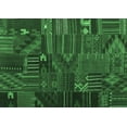 thumbnail image 1 of Ahgly Company Indoor Rectangle Patchwork Emerald Green Transitional Area Rugs, 2' x 4', 1 of 4