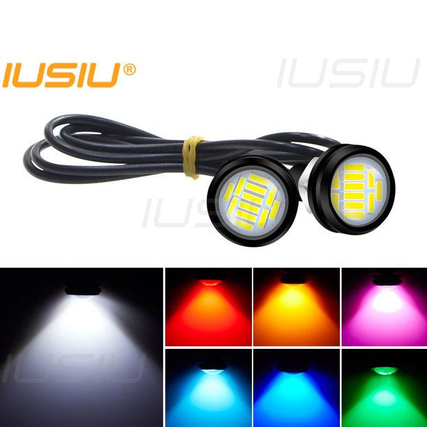 IUSIU 12SMD 23mm Eagle Eyes Light Luz De Circulación Diurna Giro Señal Lámpara De Coche Motocicletas Ángel Águila Ojo Niebla DRL 12v huangjie unisex