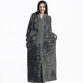 thumbnail image 2 of Womens Fleece Robe Plush Long Zip Front Bathrobe Newway, 2 of 4