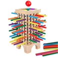 thumbnail image 1 of Wooden Board Game Toys, 42 Colourful Sticks Dice Game Math Educational Toy, Family Fun Ball Dropping Game, 1 of 5