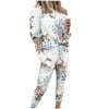 Bseka Women Tracksuit Sets Casual Loose Tie-dyed Print Long SLeeve Blouse Top & Pants Lounge Wear Sweatsuit Leisure Wear for Daily
