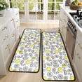 thumbnail image 4 of Kitchen Rugs Sets Of 2,Yellow Lemon Fruit Slices White Pattern Anti Fatigue Kitchen Mat Rugs Non Slip Washable,Decorative Kitchen Floor Mats for Kitchen,Sink,Laundry,17"x47"+17"x47", 4 of 5