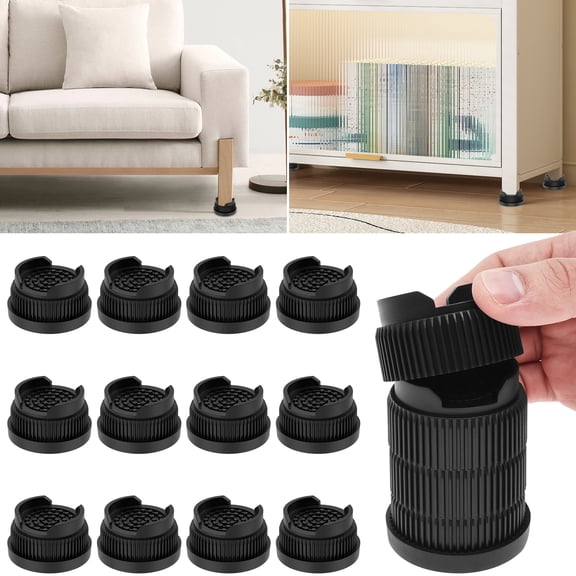 FYJUCPA Furniture Risers Heavy Duty, 12/16Pcs Stackable Couch Table Leg Extenders with Non-Slip Rubber Base for Bed Sofa Chair Cabinet