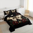 thumbnail image 4 of Manfei Hippie Butterfly Animal Full Size Comforter Sets, Bohemian Rustic Moth Bedding Comforter Set, Farmhouse Flower Reversible Bedding Sets, Luxury Bedroom Decor, 3 Pieces, 4 of 9