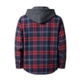 thumbnail image 5 of Wuxian Men's Flannel Hoodie Shirts Casual Button Down Plaid Shirt Jackets For Men Long Sleeve Stylish Hooded With Pockets, 5 of 6