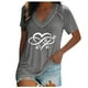 thumbnail image 1 of Blusa de manga corta con cuello en V informal para mujer a la moda, camisetas de verano Fridja  ghk6361, 1 of 6
