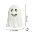 thumbnail image 3 of Halloween Decoration Light Up Ghost Decorations Indoor Ghost Lamp Resin Decoration Ceramic White Ghost Figurines Ghost Statue Cute Ghost Sculpture Spooky Halloween Decor for Home Table Tray, 3 of 7