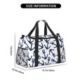 thumbnail image 3 of Fotbe Navy Blue Anchors Bolsa de Viaje con Estampado, Bolsa de Fin de Semana para Mujer con Compartimento para Zapatos, Bolsa de Gimnasio con Bolsillo Húmedo, 3 of 7