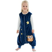 Baby Unisex Sleeveless Sleeping Bag With Feet Sleeping Sack Polyester Wearable Blankets For Toddler, Bear, 1-3T