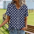 thumbnail image 4 of Ashirexll Tops for Women Trendy, Short Sleeve Shirts for Women, Fashion Casual Print Short Sleeve Pocket Button Blouse, 4 of 5