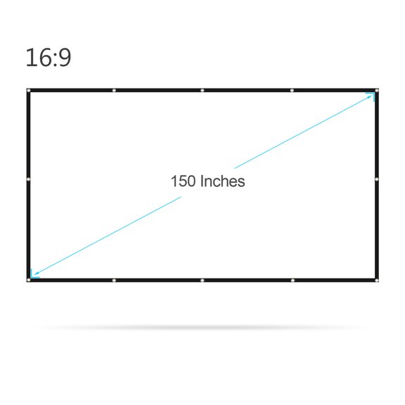 150inches 150 Inches Projector Screen Widescreen 16:9 Portable Projection Screen Anti-Crease Foldable Indoor Outdoor Projector Movies Screen For Home Office