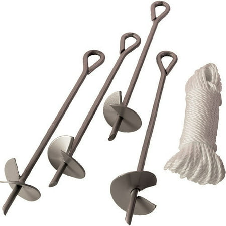 ShelterLogic 4 Pieces 15'' Auger Anchor 40' Rope