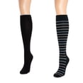 thumbnail image 3 of MUK LUKS Women's 2 Pair Pack Nylon Compression Knee High Socks, 3 of 5
