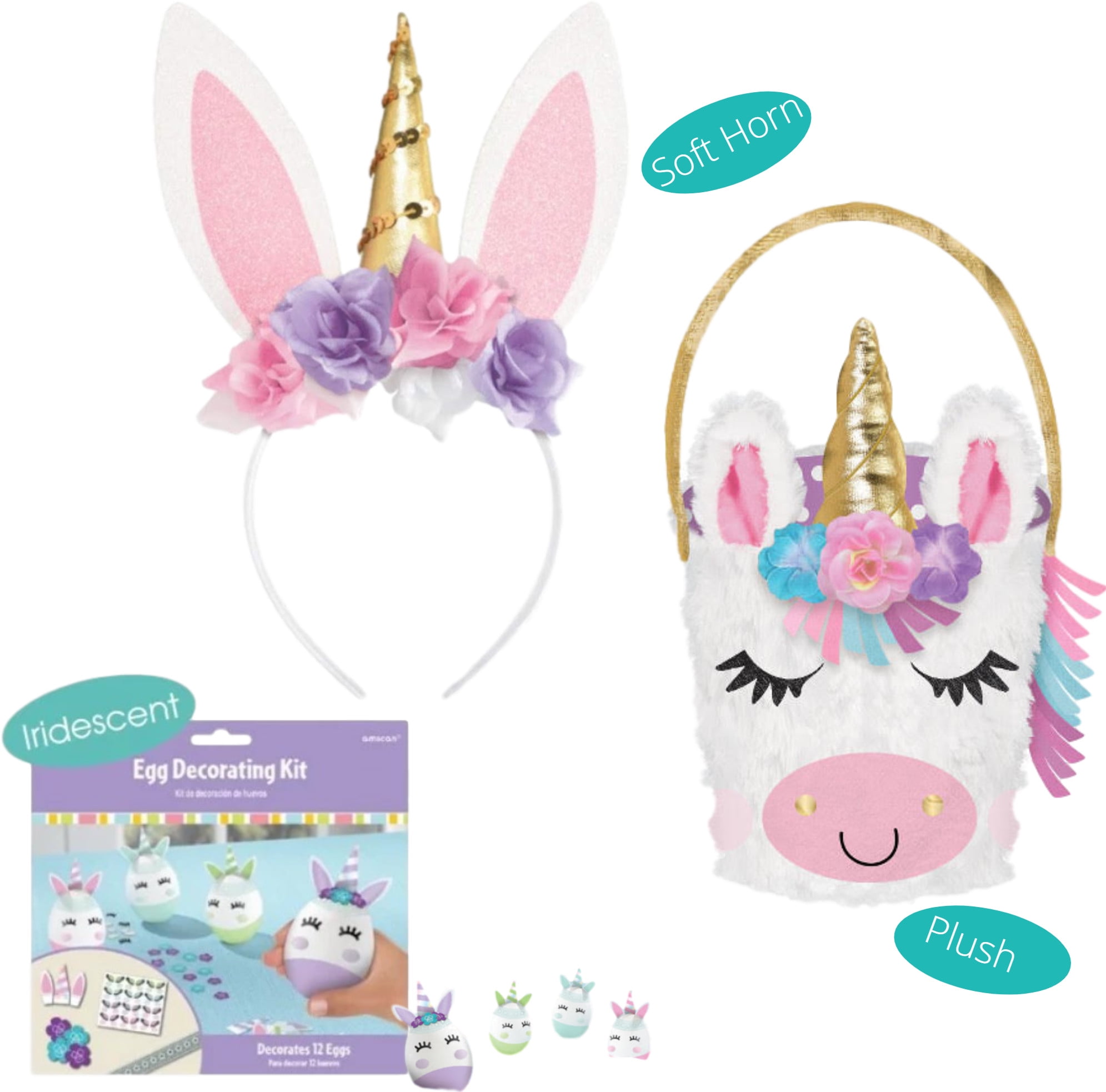 plush unicorn easter basket