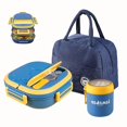 thumbnail image 2 of Bento Lunch Box Set, Including 18.65 Oz Soup Thermos Cup, 3-compartment Leak-proof Lunch Box, Insulated Food Container And Insulated Lunch Bag, Back-t, 2 of 5