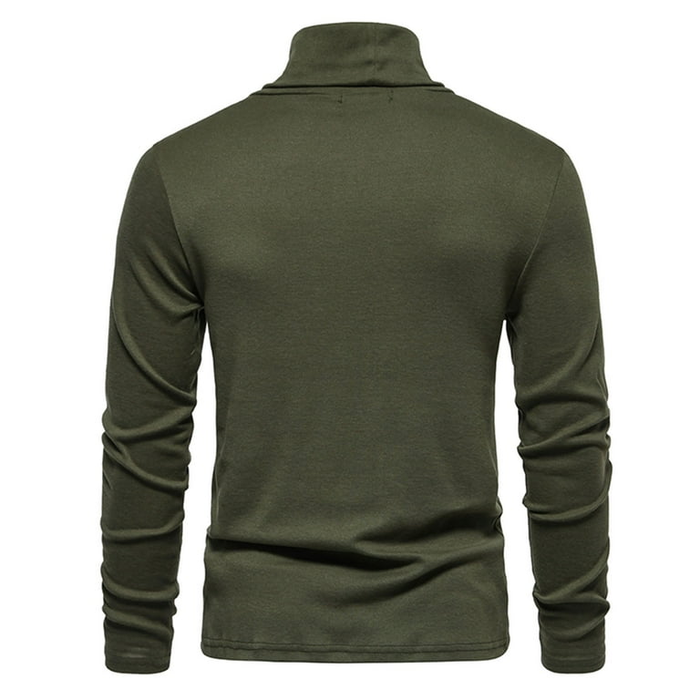 Mens casual turtleneck slim fit 2025