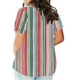 thumbnail image 3 of Économies en Liquidation! BEFOKA T-Shirt Grande Taille pour Femmes, Blouse Décontractée d'Été pour Femmes, T-Shirt à Manches Courtes Imprimé Col Rond Ample pour Femmes, 3 of 4