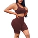 thumbnail image 3 of Leggings Fitness Sport Stretch Short Pants Mujer Pantalones de yoga, rojo vino, L Methold AP002149-19, 3 of 7