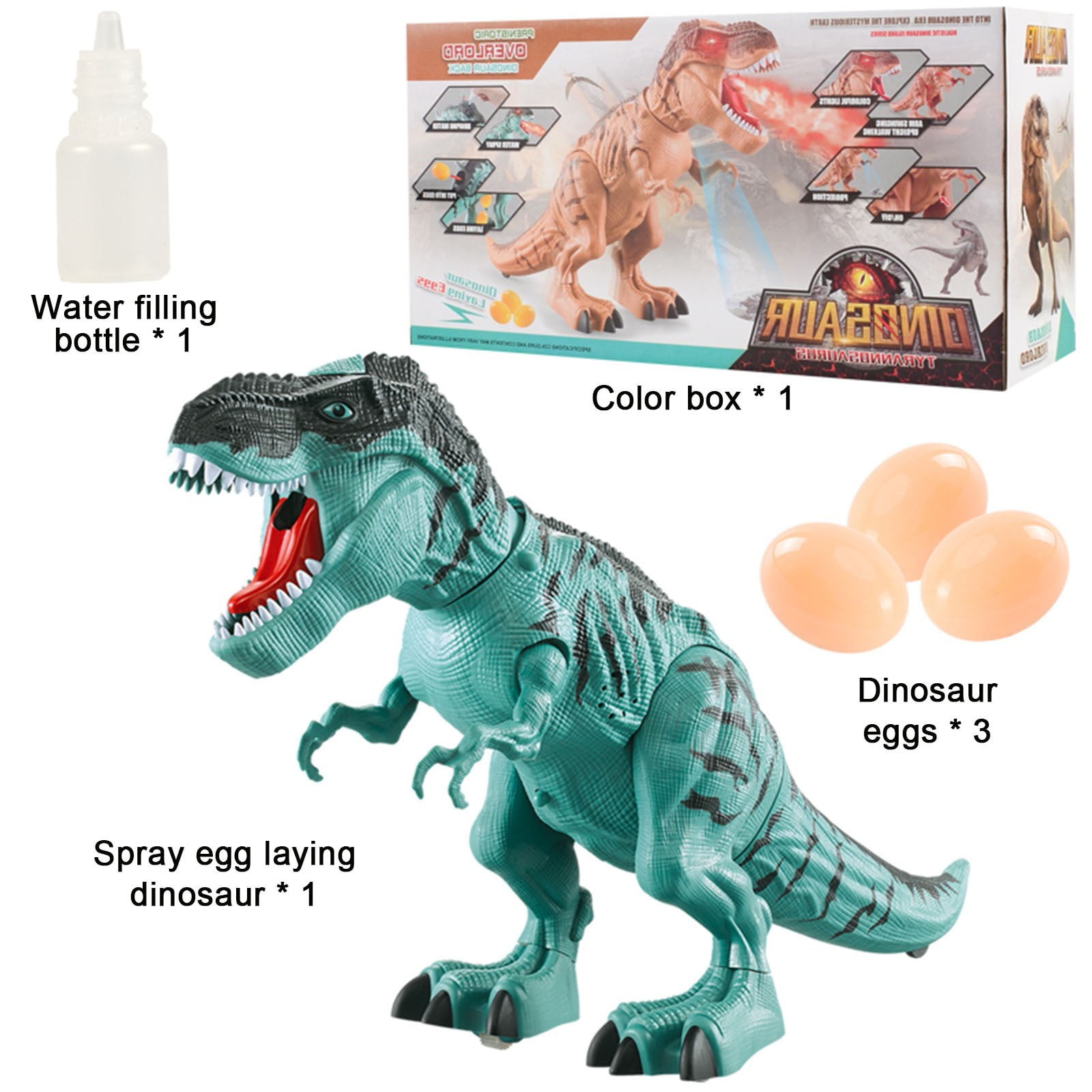 SPOORYYO Walking Dinosaur Robot with Realistic Movements Roaring Sound and LED Effects Lays Eggs