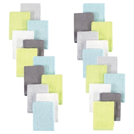 Hudson Baby 24Pc Rayon from Bamboo Woven Washcloths Gray Mint Lime One Size