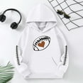 thumbnail image 4 of Tween Kids Hooded Sweatshirt Girls Pullover Football Print Casual Warm Lined Hoodie Clothes White Size 11-12T, 4 of 4