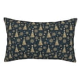 thumbnail image 1 of Bingfone Gold Snowflake Christmas Tree for Double-Sided Plush Throw Pillow Cover, Pillow Protector with Hidden Zipper, Cushion Protector Home Decoration (Without Pillow Core)-14"x20", 1 of 6