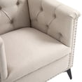 thumbnail image 4 of Modern Accent Chair, Mid Century Single Sofa Chair with Button Tufted Backrest and Silver Rivet, Upholstered Arm Chair with Solid Metal Legs, Comfy Armchair for Living Room, Bedroom, Office, 4 of 8