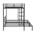 thumbnail image 5 of Metal Triple Bunk Bed, Full over Twin & Twin Bunk Bed Frame with Full-Length Guardrail and 2 Ladders, Bunk Bed with Under-Bed Space for Kids, Divided into 3 Separate Beds, No Box Spring Needed, Black, 5 of 7