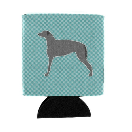 

Carolines Treasures BB3696CC Scottish Deerhound Checkerboard Blue Can or Bottle Hugger Can Hugger multicolor