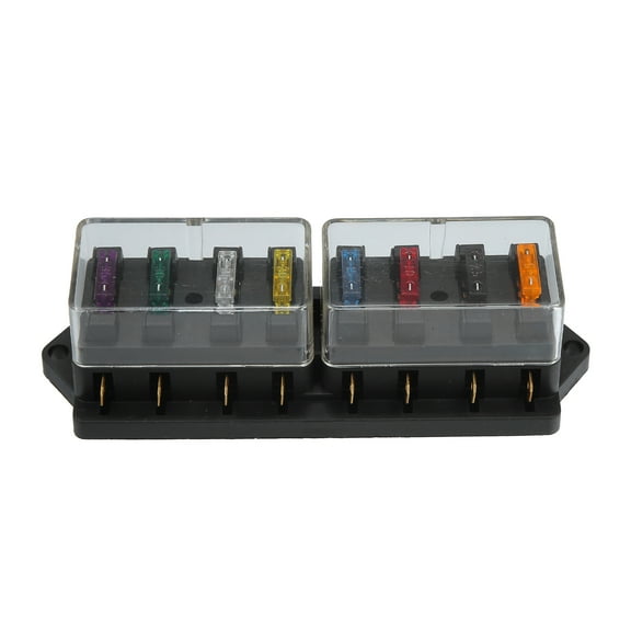 Unique Bargains 1 Set 8 Way Blade Fuse Block Box Holder W/ Negative Bus ATC/ATO Standard Circuit 10V-32V DC for Auto