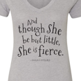 thumbnail image 4 of Inktastic Though She Be but Little Shakespeare Quote Women's V-Neck T-Shirt, 4 of 5