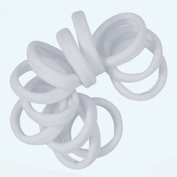 WhiteHair Ties - Extra Gentle Soft and Stretchy Nylon Fabric Ponytail Holders - 12 Pack