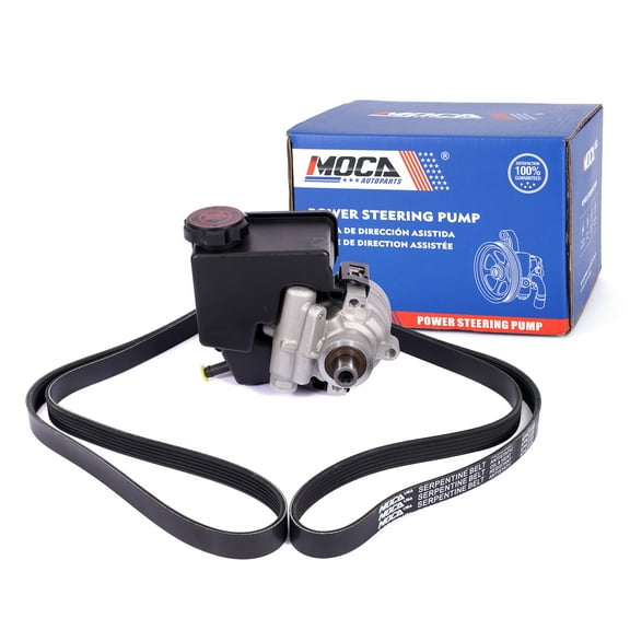 MOCA AUTOPARTS Power Steering Pump w/ Serpentine Belt Fit for 2003-2004 Buick Regal 3.8L & 2003 Chevrolet Impala 3.8L & 2003 Pontiac Grand Prix 3.8L