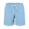 thumbnail image 4 of LIJCC Boys Summer Pocketless Shorts Solid Color Casual Loose Fit Thin Casual Shorts Quick Drying Beach Shorts(Light Blue,13-14 Years), 4 of 5