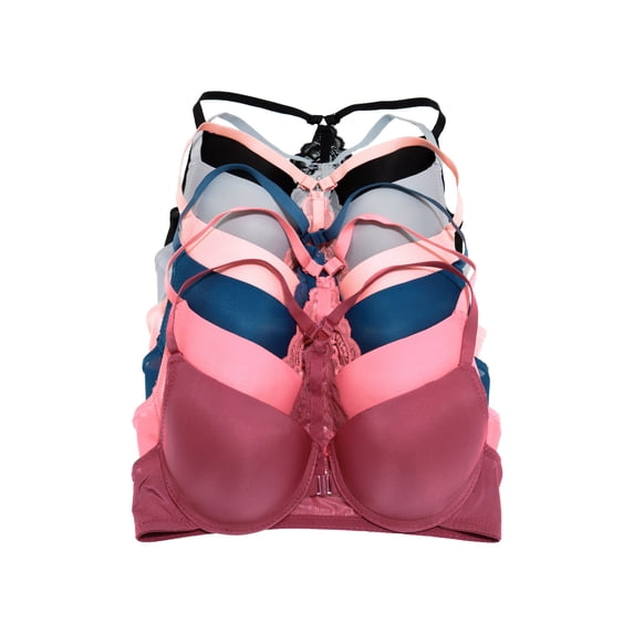 Angelina Wired, Racerback Bra with Adjustable Straps (6-Pack)