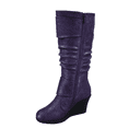 thumbnail image 3 of Bottes Mode pour Femmes à Fermeture Éclair Hauteur Genou, Talon Compensé Décontracté, Chaussures d'Hiver ( Violet, 7 ), 3 of 5