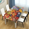thumbnail image 4 of Yayeee Tablecloths 54" x 54" Rectangle Wrinkle Resistant Party Table Cover, Purple Floral Tomatoes, 4 of 8