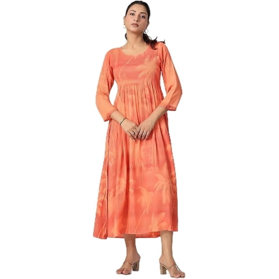VIHAAN IMPEX A-Line Maxi 3/4 Sleeve, Dresses (Women's)