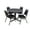 Grey, variant on Romig Pillar 48 in. Round X-Base Breakroom Table- Maple & 4 Restaurant Stack Chairs- Black