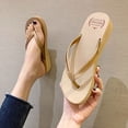 thumbnail image 4 of Zapatillas de cuña de color sólido de verano en línea de moda para mujer, ropa de calle, estilo casual, zapatos de playa para la playa, 4 of 6