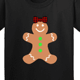 thumbnail image 4 of Inktastic Cute Gingerbread Girl with Red Plaid Bow Youth T-Shirt, 4 of 5